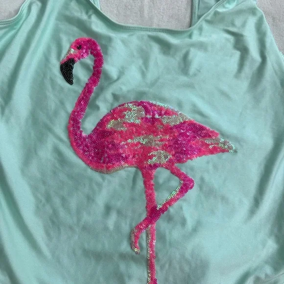 Sequin Flamingo One Piece Swimsuit - Picture 4 of 5